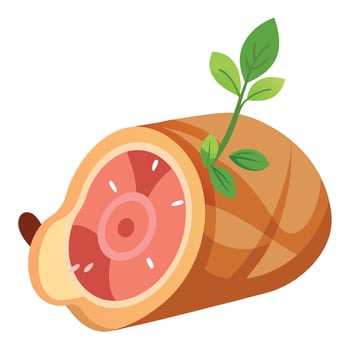 Delicious Ham with Bacon and Herbs vector