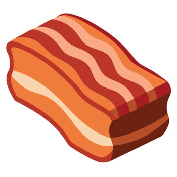 Close up of grilled pork belly meat vector