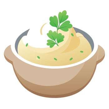 Creamy mashed potatoes with fresh herbs vector