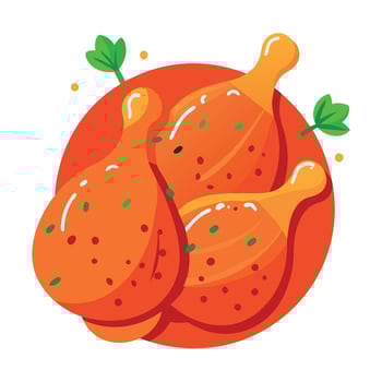 Grilled chicken thighs flavored with paprika vector