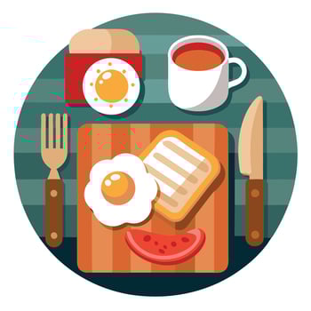 Traditional English Breakfast on Wooden Table vector