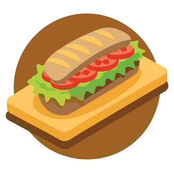 Italian beef sandwich on a wooden board for lunch vector