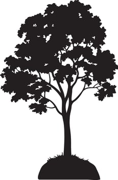 Natural Shadows Trees in Bold Silhouettes vector
