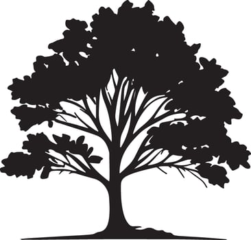 Black Branches, White Sky Tree Silhouettes vector