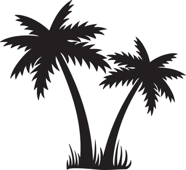 Monochrome Nature Tree Silhouettes on a Blank Canvas vector