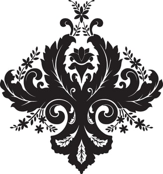 Ornamental Floral Silhouette Design Illustration With White Background. vector