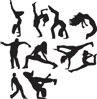 Youth Silhouette Icon Black Illustration With White Background. vector