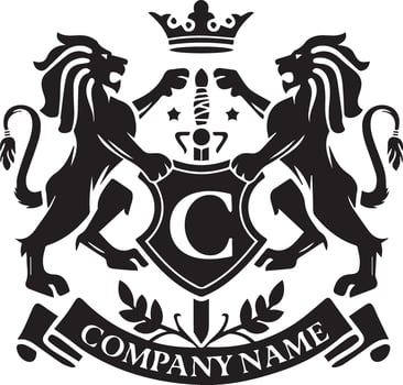 Company Logo Silhouette Art Illustration With White Background. vector