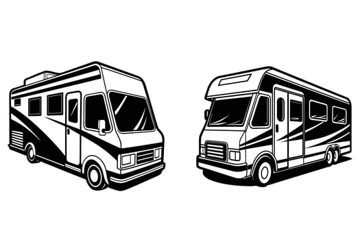 High-Quality RV silhouette Graphic vector
