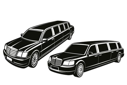 Luxury Limousine Digital Image for Transportation and Event Projects vector