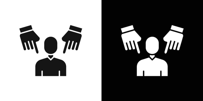 accusation guilty icon logo set vector