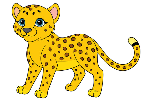 Vibrant Cheetah Cartoon Art vector