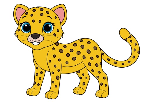 Colorful Cartoon Cheetah Illustration vector