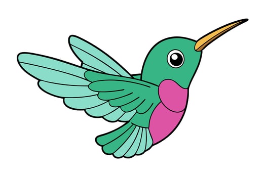 Colorful Cartoon Hummingbird Illustration vector