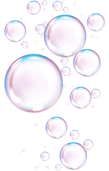 Realistic illustration of soap bubbles in tranparent background png