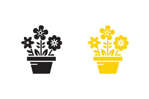 Flower pot icon design Illustration vector