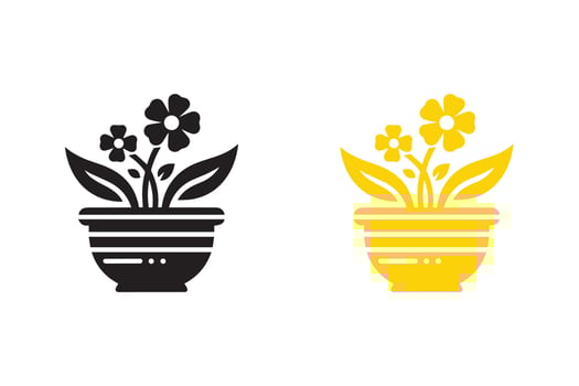 Flower pot Silhouette Illustration vector