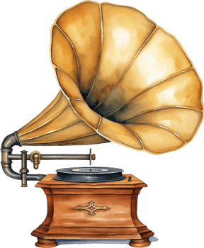 a watercolor gramphone png