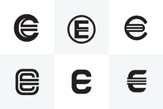 E logo set vector