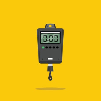 spring balance icon logo, digital measurement weight illustration. suitable for poster and web icon vector