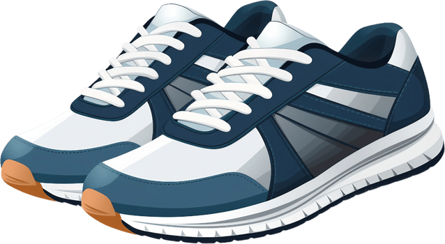 a pair of running shoes on a transparent background png