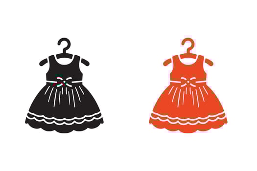 Minimalist and simple silhouette children or baby dress vector