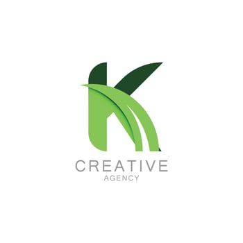 Modern Green K Logo for Creative Agency Design vector