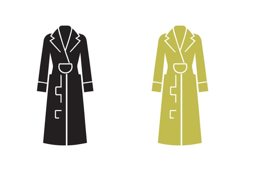Women Long Suit, Coat, Blazers symbol silhouette Illustration vector