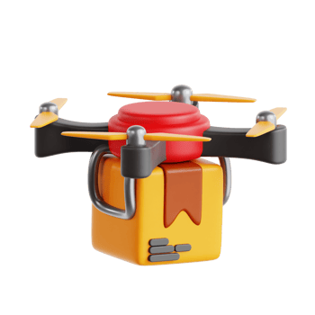 Drone Delivery 3D Icon object png