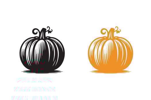 Pumpkin silhouette art vector