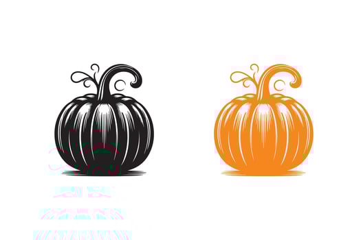 Pumpkin silhouette Illustration art work vector