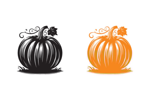 Pumpkin silhouette Illustration art vector