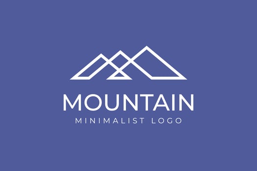 Line mountain logo icon design. clean isolated high mountains outdoor travel logo concept vector