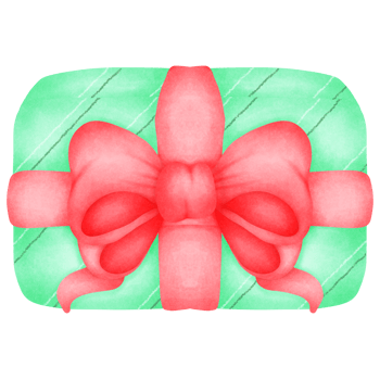 Christmas Gift Box, Cute Gift Box green Watercolor png