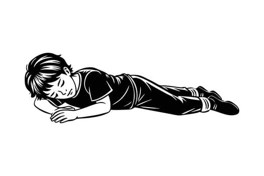 Kid Lying Down - Restful Child Illustration vector
