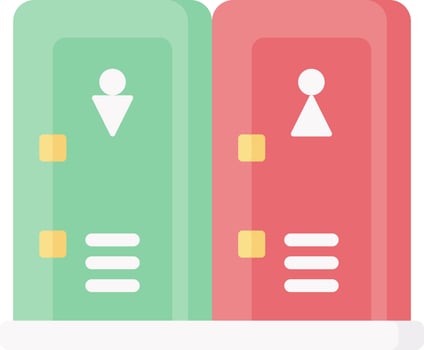 Two lockers with a man and woman on them vector