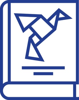 A blue bird is sitting on top of a book vector
