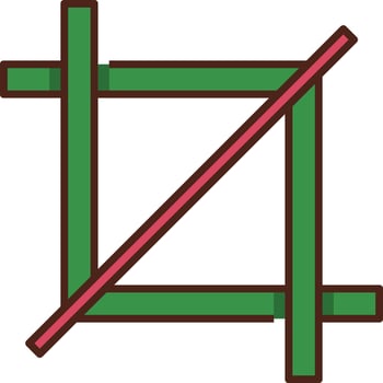 A square with a red and green cross in it vector