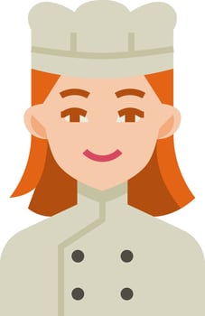 A cartoon chef avatar with red hair vector