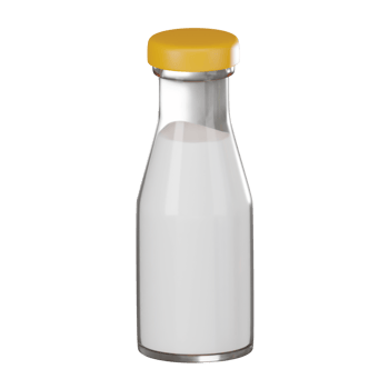 Milk Bottle 3D Illustration, Organic Dairy Product for Healthy Eating png