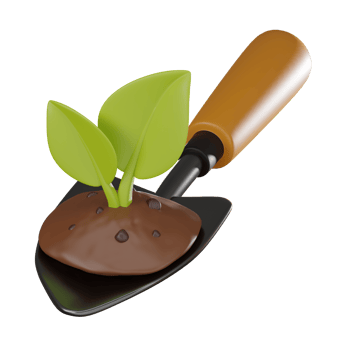 Garden Trowel 3D Illustration, Detailed Render for Gardening Projects png