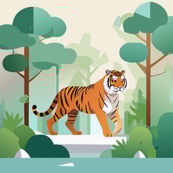 Tiger in the jungle illustration vector
