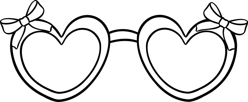 Coquette Girly glasses heart shape school supplies png