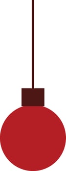 Decorative Christmas ball in dark shade red color in minimalism style. vector