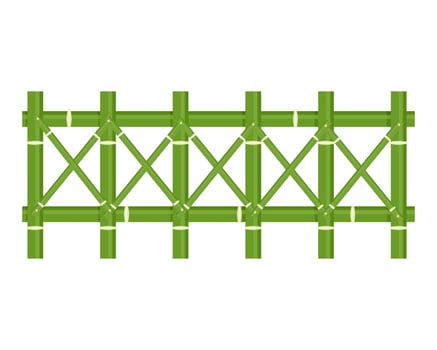 green bamboo fence. asian traditional fence vector