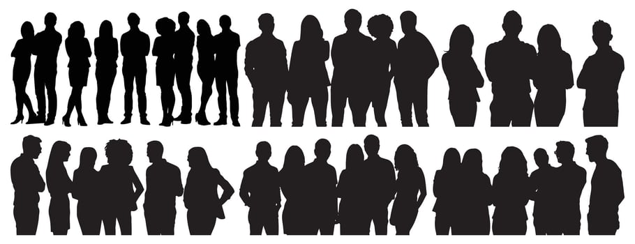 Business People Silhouette Collection in Professional Poses vector