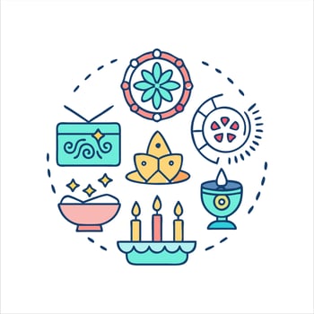 indian diwali festival icon illustration vector