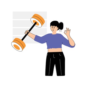 A handy flat illustration of weightlifting in modern style vector