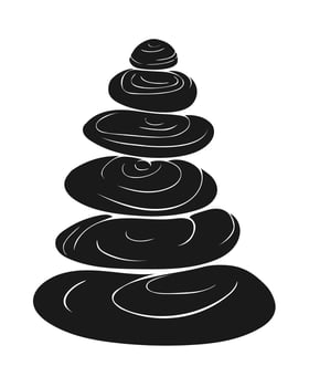 Stones silhouette logo for massage. Wellness and spa. Spa beauty healthy lifestyle editable stroke. Balancing rock zen stone stones. Natural stones. vector