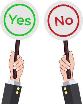 hand illustration hold signboard yes or no symbol for decision making png